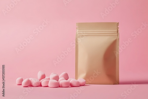 Detailed Color Picture of Cardboard Candy Packaging Mockup Front View