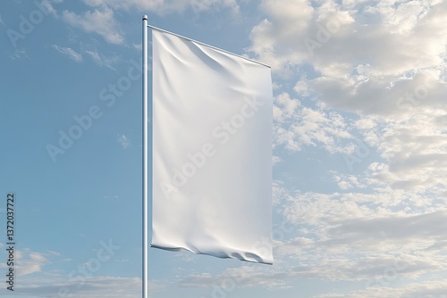 High Resolution Picture of Pole Banner Mockup, Front View