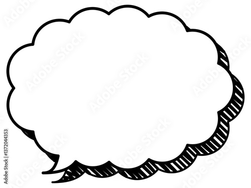 Vector illustration of Speech bubble 18 [scribble shadow (black)]