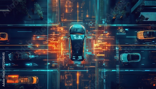 Autonomous Vehicles Navigate City Streets with Smart Technology and Data Visualization