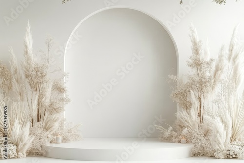 Detailed Picture of Minimalist Wedding Decoration with Copy Space