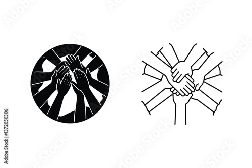 Unity Teamwork Collaboration Support Hands Together Partnership Circle Graphic Design