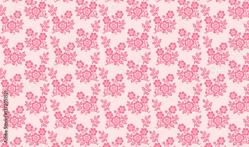 Traditional Slavic folk art floral pattern with vibrant red and black embroidery motifs. Perfect for textile design, craft projects, digital backgrounds and cultural-inspired branding. 