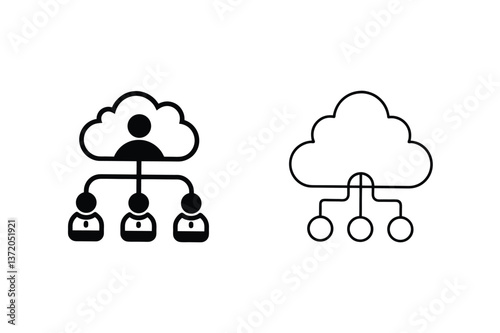 Cloud Computing Team Collaboration Network Infrastructure Icons System