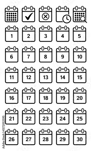 Calendar vector icons. Set of calendar symbols
Time management and Schedule icon for upcoming event, meeting, date searching , Calendar icons set. Calendar icon. Calendar vector icon. Deadline. Date.
