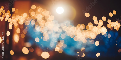 Bokeh lights warm and cool tones