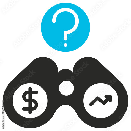 Forecasting Glyph Blue Grey Icon