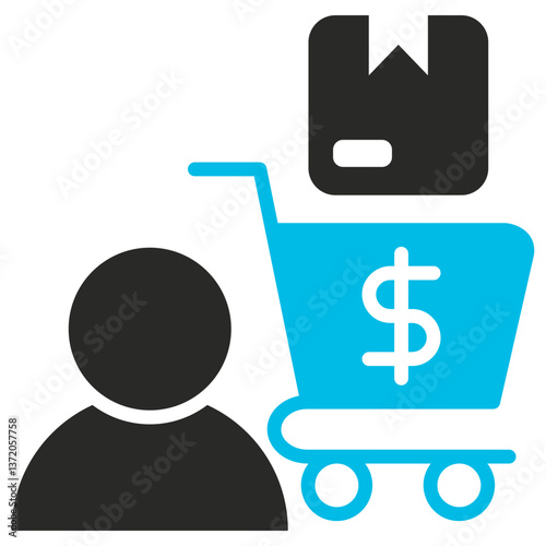Consumer Glyph Blue Grey Icon