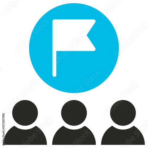 Competitor Glyph Blue Grey Icon