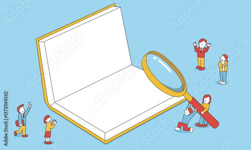 本をじっくり読もうとする学生・受験生のイメージイラスト