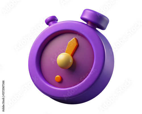 Purple Stopwatch Timer Clock Time Measurement Countdown Deadline Urgency Speed Chronometer Instrument Tool Digital Graphic Illustration