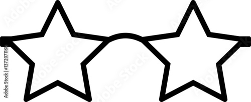 Star-shaped glasses design element.