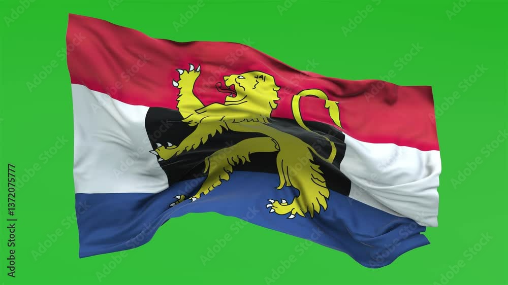  Flag of Benelux on Green Screen 4K Video Footage