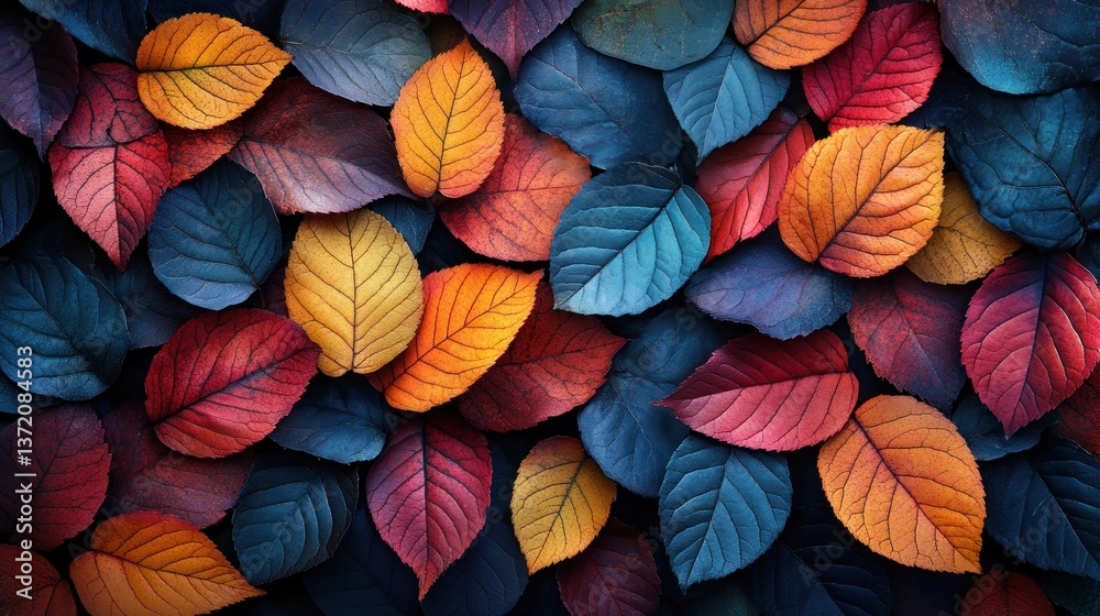 Fototapeta premium Colorful autumn leaves background for seasonal designs