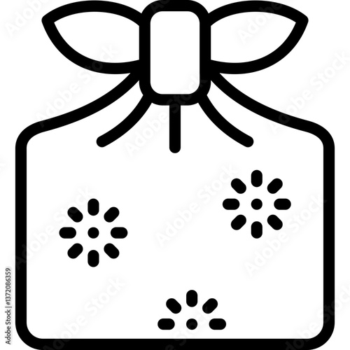 furoshiki icon illustration design with outline