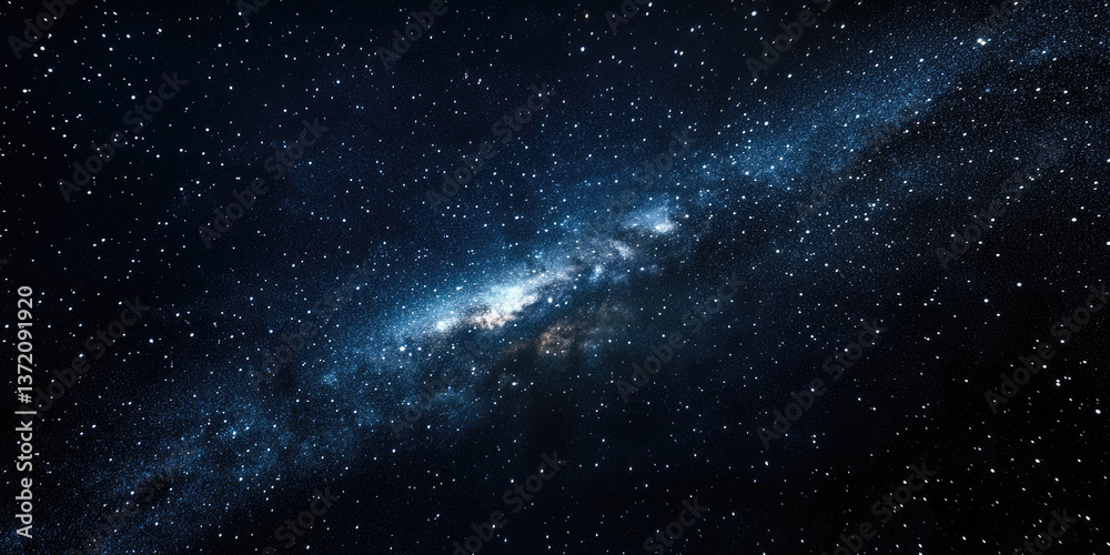 Obraz premium A Cosmic White Meteor Shower Streaking Across the Night Sky for Space, Fantasy, and Cosmic Event Art Inspiration