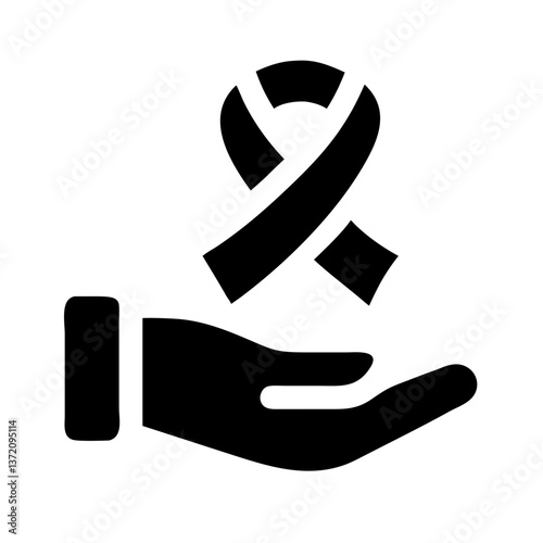 A hand holding an awareness ribbon. Suitable for health, charity, and support campaigns.