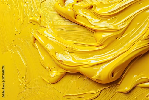 High Definition Image of Bright Yellow Paint with Textured
