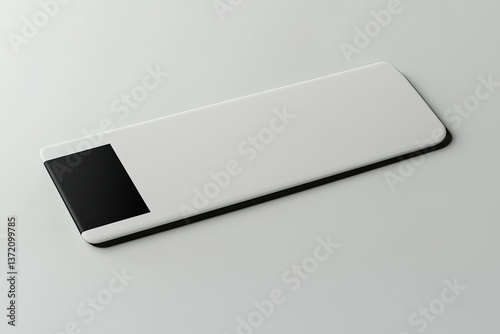 High Quality Visual of Mockup Long White Label with Black Strip