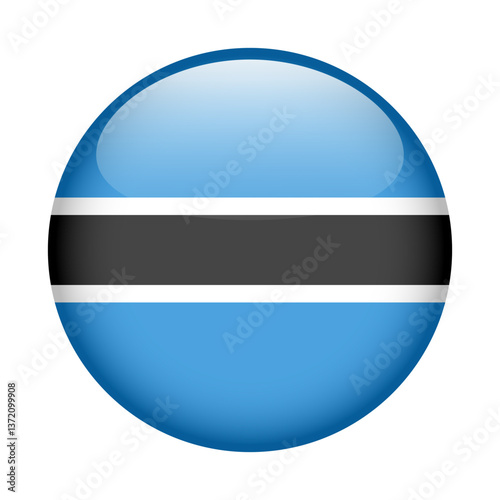 Free Download flag of Botswana, button round glossy icon - GFXLoad