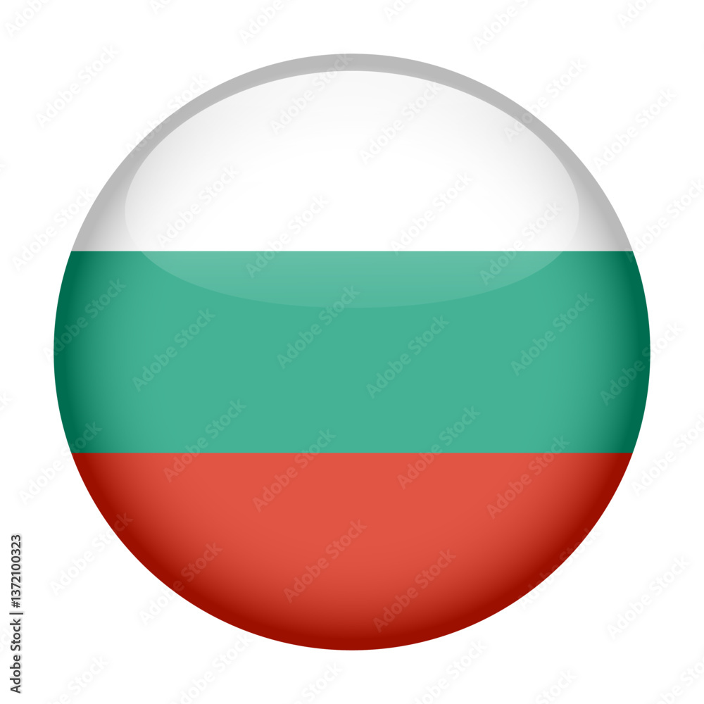 flag of Bulgaria, button round glossy icon flag of Bulgaria, button round glossy icon