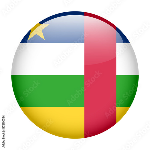 Free Download flag of Central African Republic, button round glossy icon - GFXLoad
