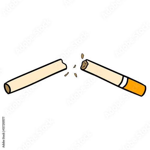 broken cigarette illustration hand drawn isolated vector	
