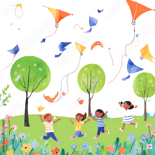 children playing in the garden