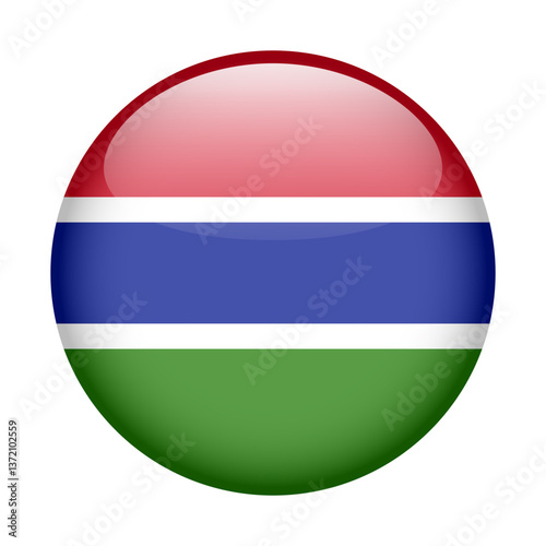 Free Download flag of Gambia, button round glossy icon - GFXLoad