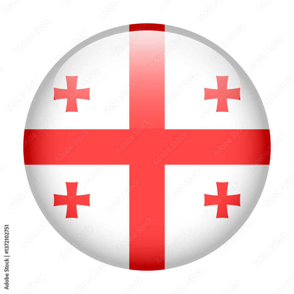 Obraz premium flag of Georgia, button round glossy icon