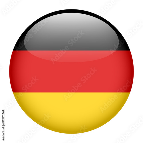 flag of Germany, button round glossy icon