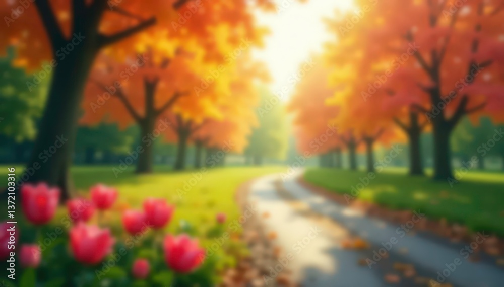 Naklejka premium Abstract blurred nature scene, perfect for overlay , illustration, scenic, color