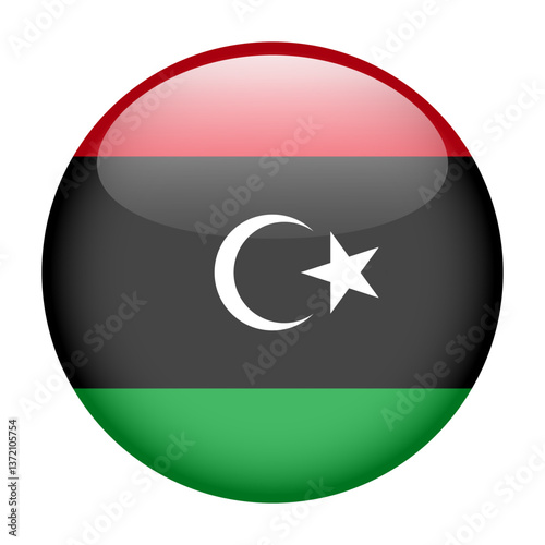 Free Download flag of Libya, button round glossy icon - GFXLoad