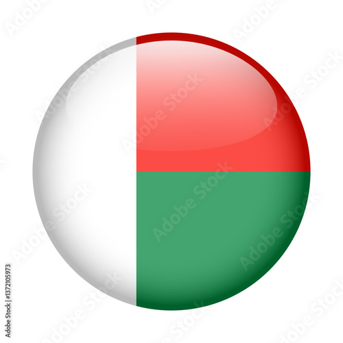 Free Download flag of Madagascar, button round glossy icon - GFXLoad