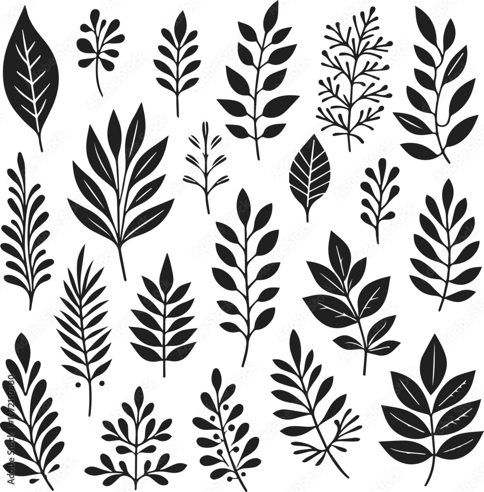 Set of leaves vector art, leafs vector bundle, best leaves collection