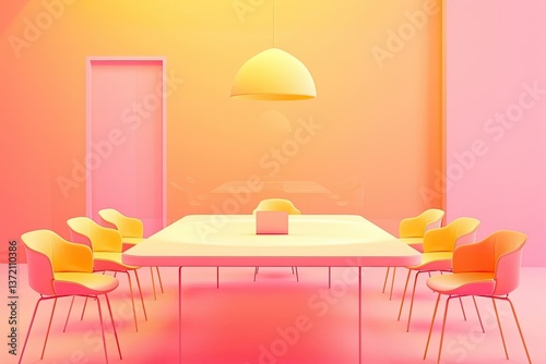 Ultra Hd Visual of Meeting Room 3D Icon Illustration