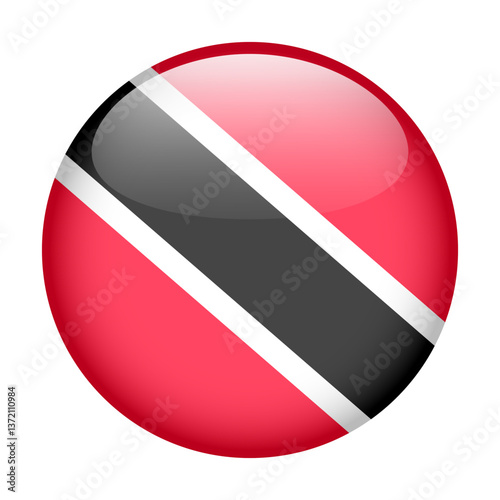 Free Download flag of Trinidad and Tobago, button round glossy icon - GFXLoad