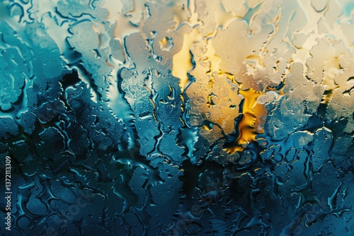 Premium Quality Visual of Stream Drops on Window Glass Abstract Background