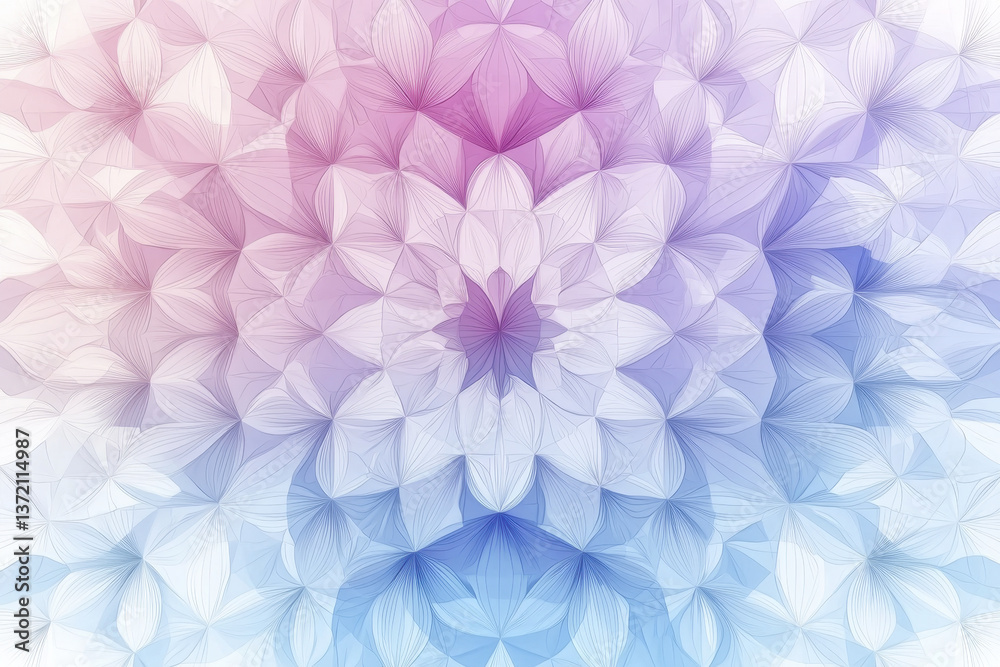 Obraz premium Intricate floral pattern with soft pastel colors creating serene and calming atmosphere