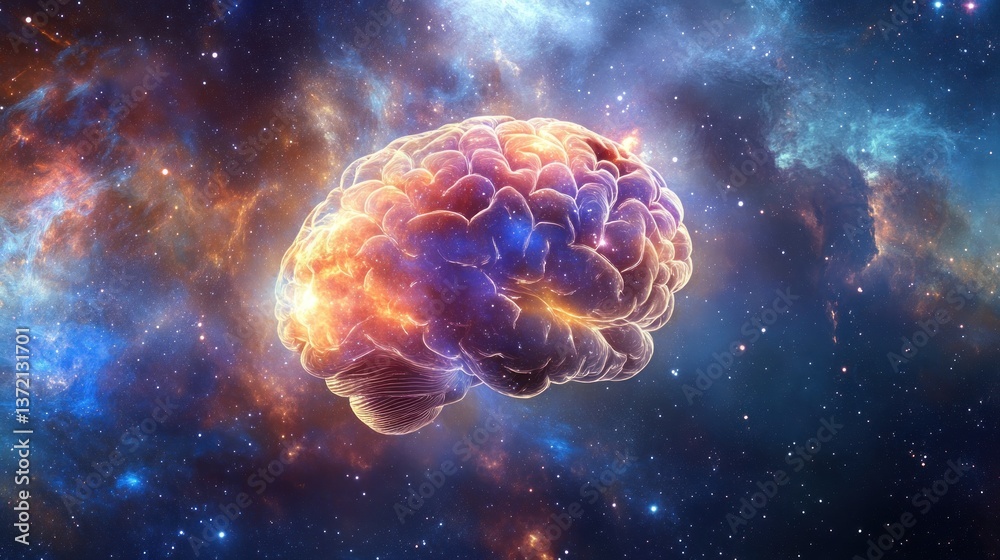 Human brain in a cosmic nebula Human brain in a cosmic nebula