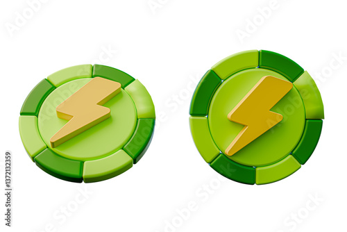 3d render eco friendly electricity logo. 3d rendering and 3d illustration.