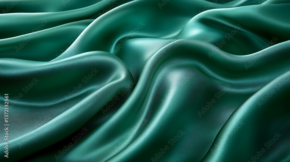 Fototapeta premium A smooth, silky texture in shades of emerald and forest green, with a soft, reflective sheen,