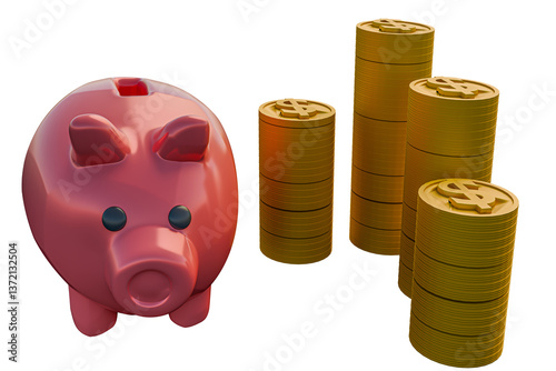  3d banking finance. 3d rendering and 3d illustration
