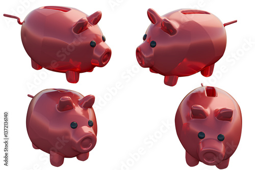 3d financial piggy bank. 3d rendering and 3d illustration