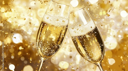 Luxurious celebration with champagne illustration