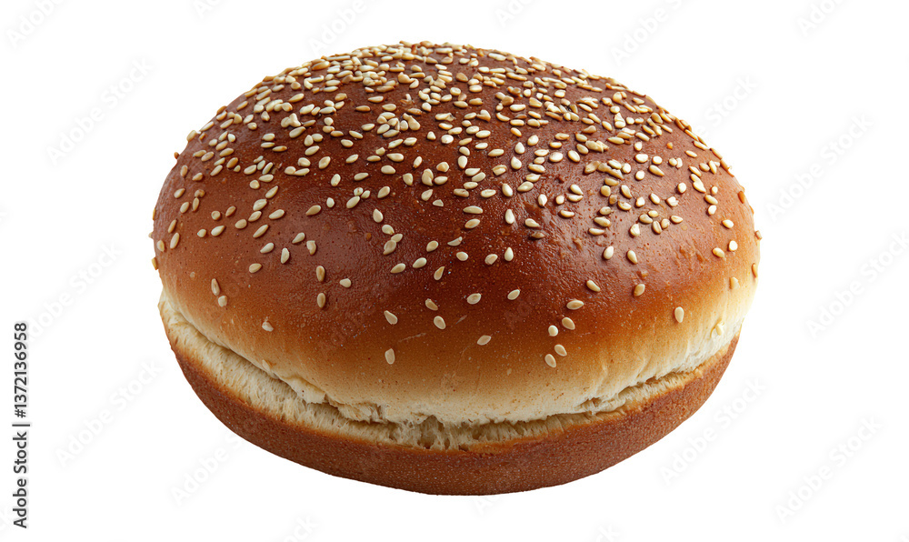 Sesame seed bun transparent background, ready for burger assembly Sesame seed bun transparent background, ready for burger assembly
