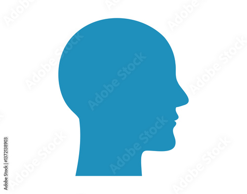 Human head silhouette in profile. male head profile