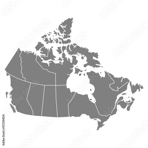 Canada map symbol shape, travel web flat concept icon vector illustration .
