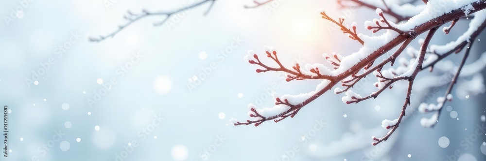 White background with bare winter branches in frosty atmosphere under snowflakes, cold, branch, tree White background with bare winter branches in frosty atmosphere under snowflakes, cold, branch, tree