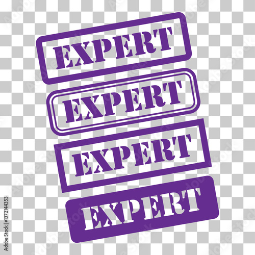 Set of Expert stamp symbol, label sticker sign button, text banner vector illustration .